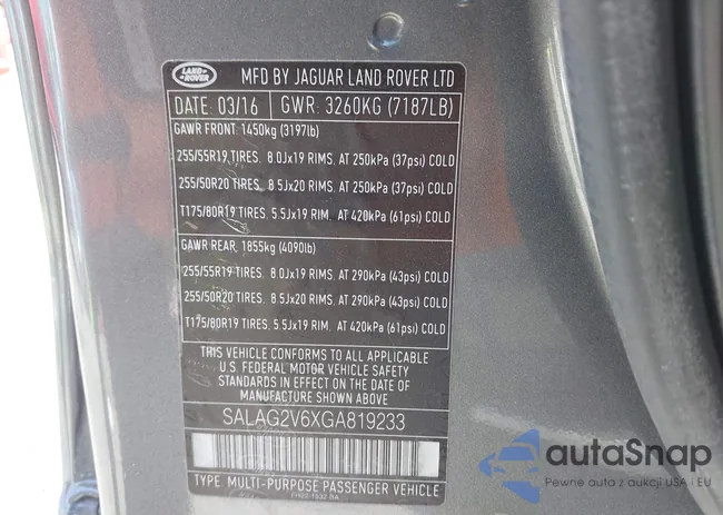 SALAG2V6XGA819233: 42385462