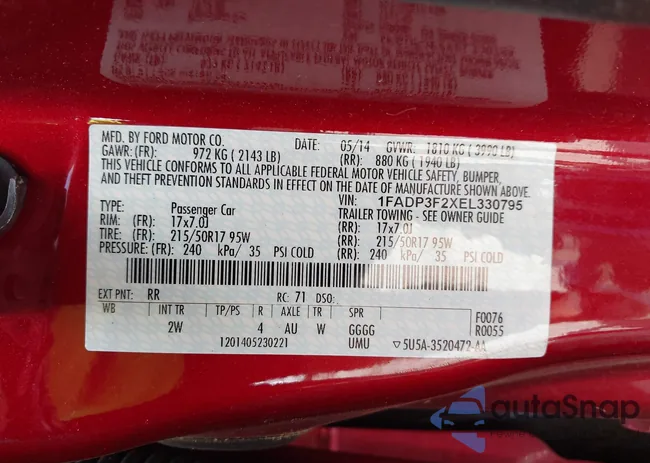 1FADP3F2XEL330795: 42385466