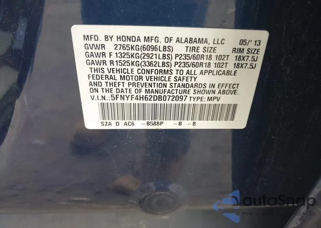 5FNYF4H62DB072097: 42385561