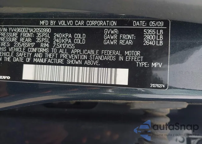 YV4960DZ1A2050990: 42385562