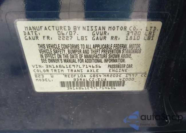 3N1AB61E97L714656: 42384905