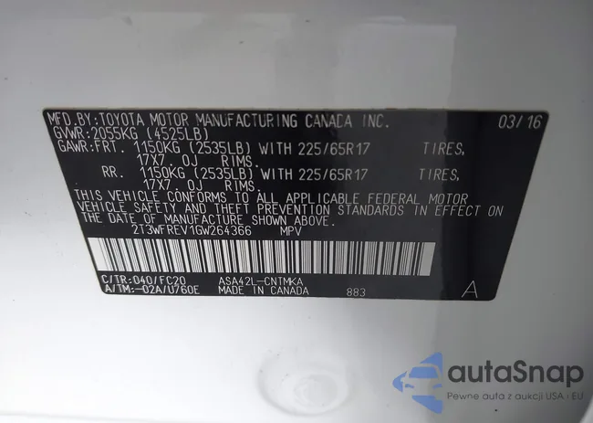 2T3WFREV1GW264366: 42384932