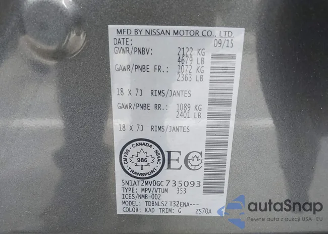 5N1AT2MV0GC735093: 42384971