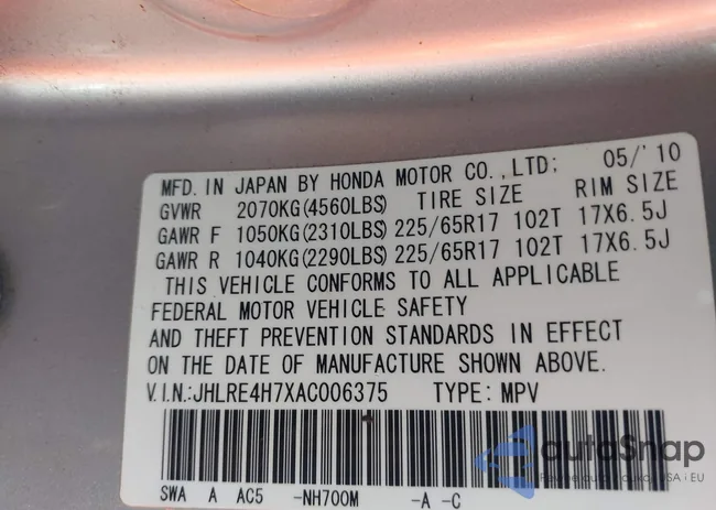 JHLRE4H7XAC006375: 42386157