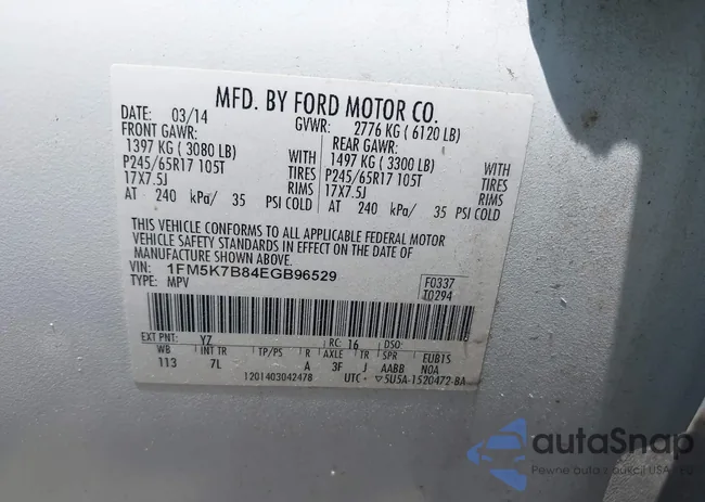 1FM5K7B84EGB96529: 42386512