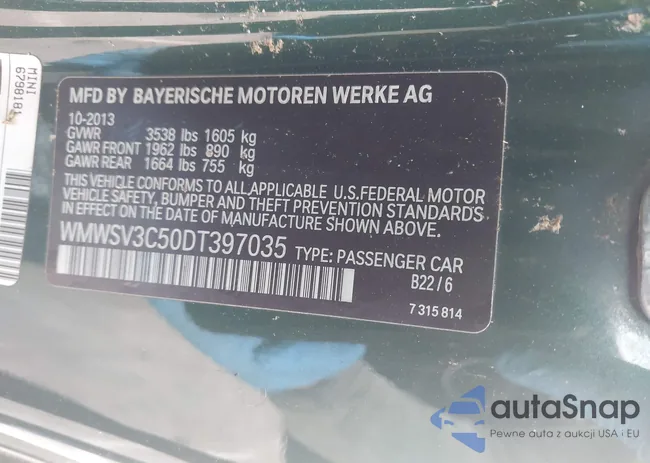 WMWSV3C50DT397035: 42386524