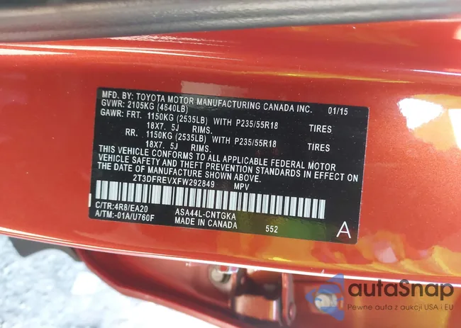 2T3DFREVXFW292849: 42386656