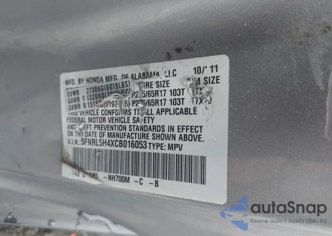 5FNRL5H4XCB016053: 42385722