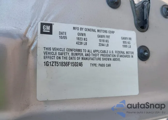 1G1ZT51836F150246: 42385786