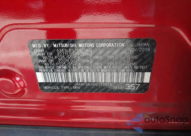 JA4AP3AU0HZ015019: 42385865