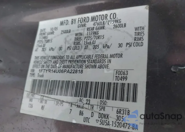 1FTYR14U06PA22818: 42386024