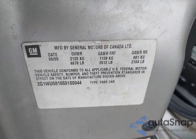 2G1WU581669100944: 42387310