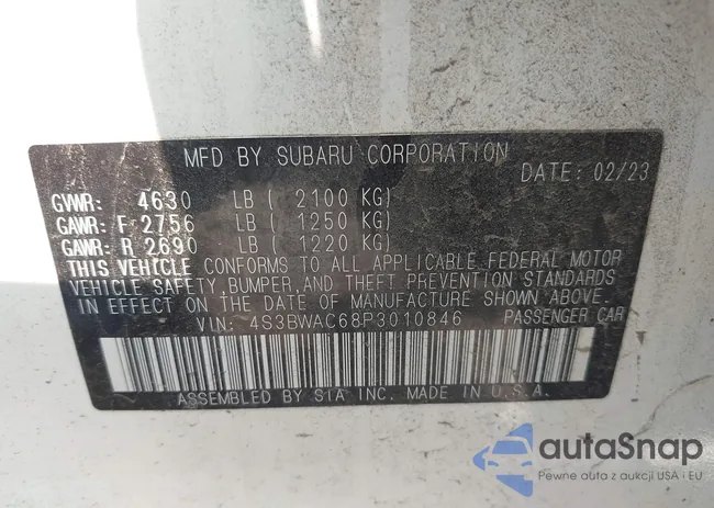 4S3BWAC68P3010846: 42387874