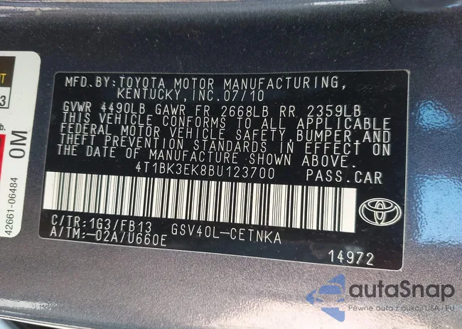 4T1BK3EK8BU123700: 42387894