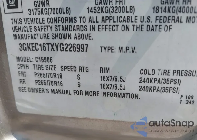 3GKEC16TXYG226997: 42387953