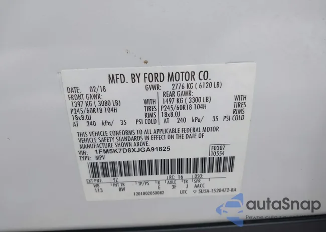 1FM5K7D8XJGA91825: 42387991