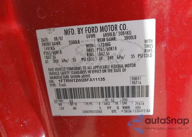 1FTRW12W28FA11135: 42387992