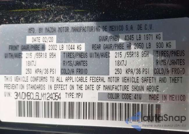 3MVDMBCL6LM124054: 42388041