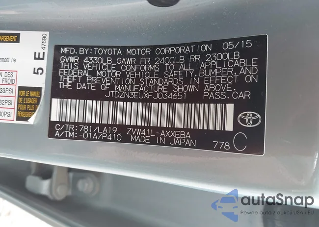 JTDZN3EUXFJ034651: 42388053