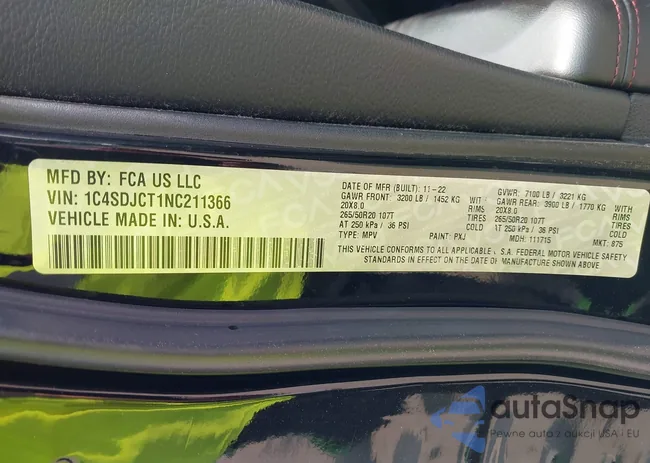 1C4SDJCT1NC211366: 42388069