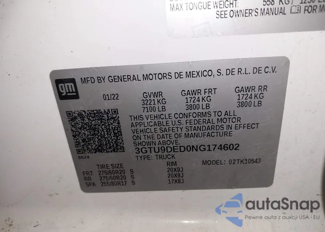 3GTU9DED0NG174602: 42388113