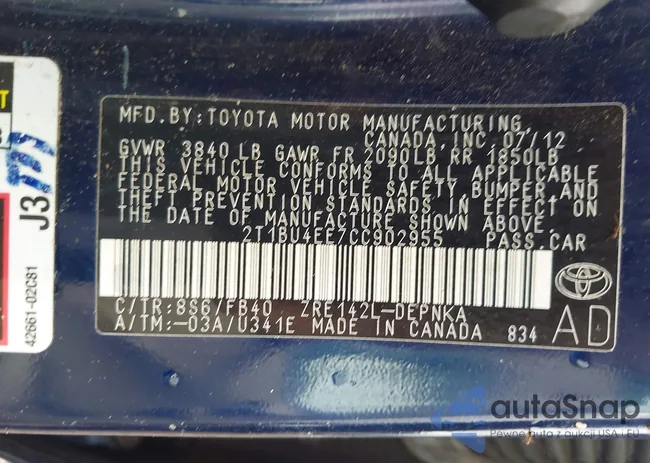 2T1BU4EE7CC902955: 42388115