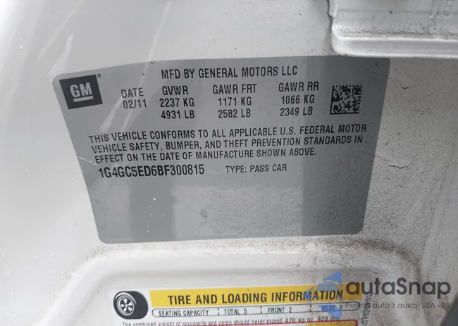 1G4GC5ED6BF300815: 42388252