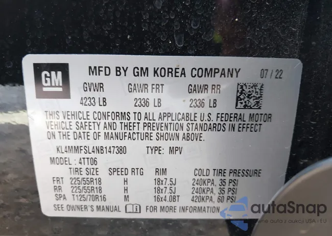 KL4MMFSL4NB147380: 42388261