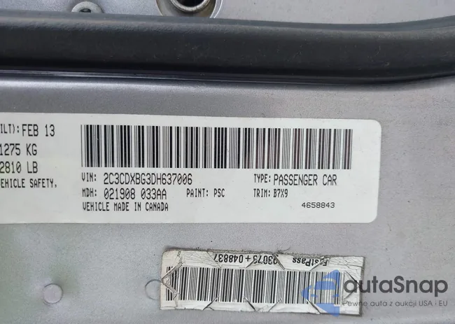 2C3CDXBG3DH637006: 42387498