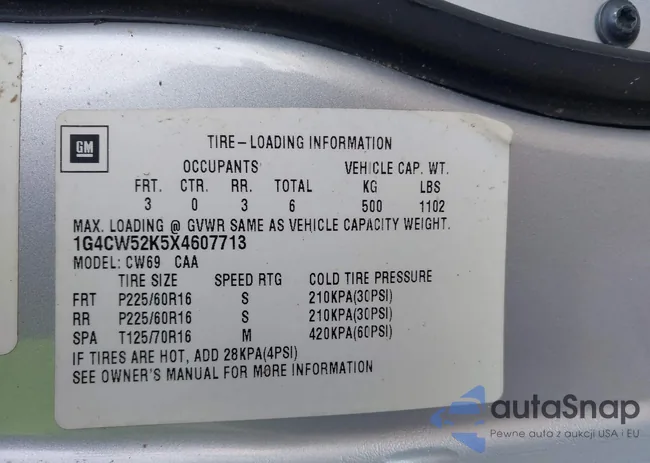 1G4CW52K5X4607713: 42387667