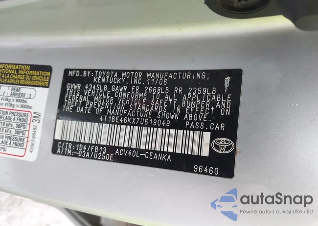 4T1BE46KX7U619049: 42387668