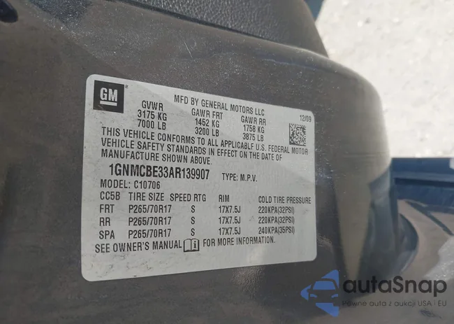 1GNMCBE33AR139907: 42387675