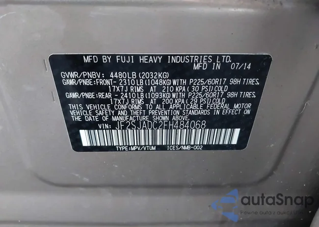 JF2SJADC2FH484068: 42387747