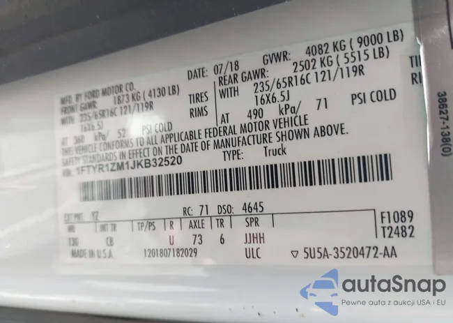 1FTYR1ZM1JKB32520: 42387754