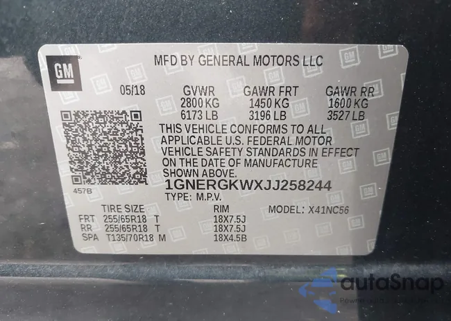 1GNERGKWXJJ258244: 42387758