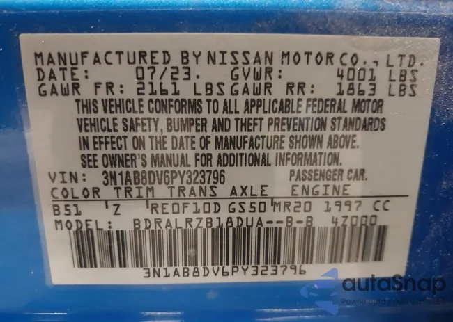 3N1AB8DV6PY323796: 42387813