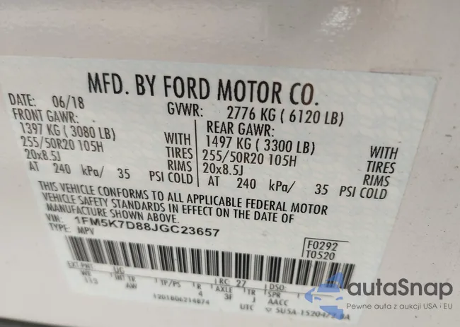 1FM5K7D88JGC23657: 42387828