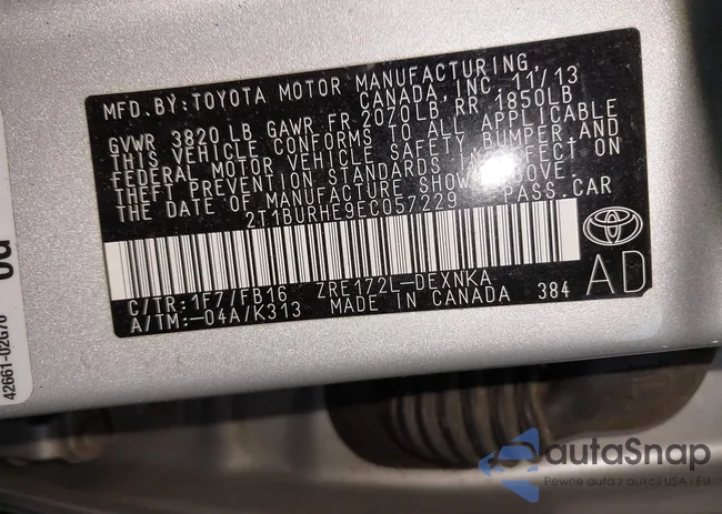 2T1BURHE9EC057229: 42387834