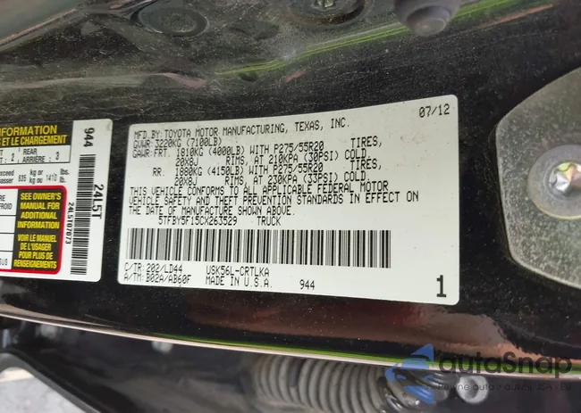 5TFBY5F15CX263529: 42388888