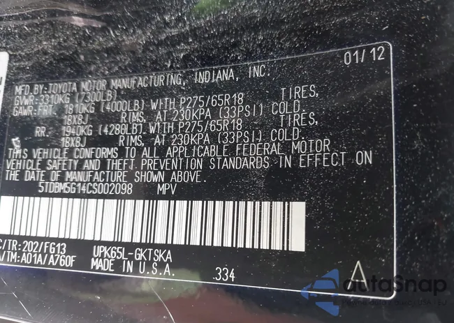 5TDBM5G14CS002098: 42388910