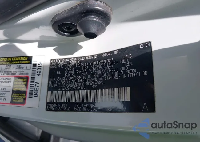 5TDZK22C38S168485: 42389047