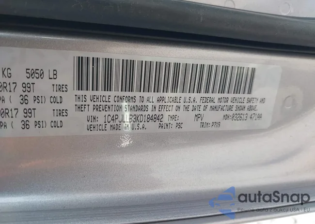 1C4PJLLB3KD184842: 42389142