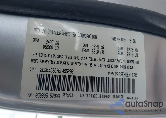 2C3KK53G76H495296: 42389217