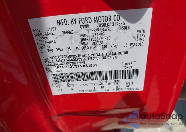 1FTPX12V57NA61561: 42389218