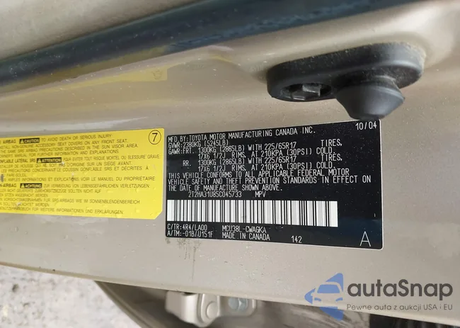 2T2HA31U85C045733: 42389422