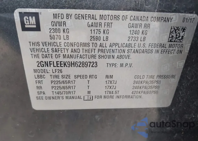 2GNFLEEK9H6289723: 42388580