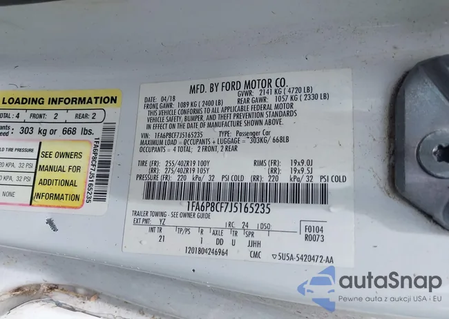 1FA6P8CF7J5165235: 42388608