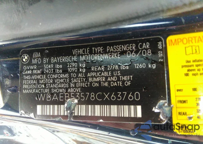 WBAEB53578CX63760: 42388732