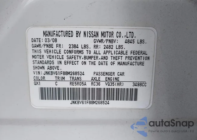 JNKBV61F88M268524: 42388807