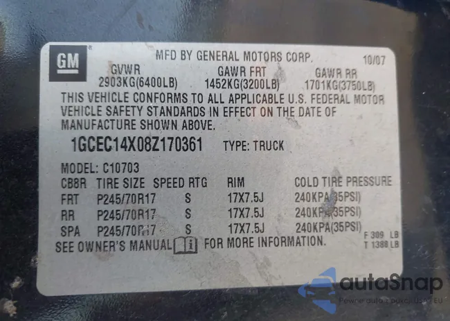 1GCEC14X08Z170361: 42389874